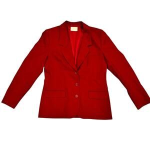 Pendleton Virgin Wool Blazer Red Womens 12 Tall USA